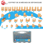 Coffret 30 mèches carbure assorties queue de 8mm.