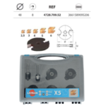 Coffret de 5 disques à rainurer + arbre porte fraise pour défonceuse.