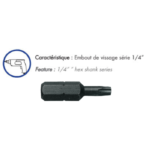 Pochette 10 embouts TORX N°30 
série 1/4 - 25 mm