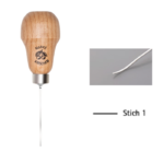 Ciseau courbé 1,5 mm - Micro outils de sculpteur avec manche en bois ergonomique