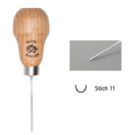 Gouge droite Kirschen 1,5 mm - Micro outils de sculpteur avec manche en bois ergonomique