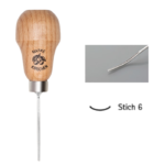 Gouge courbée 1 mm - Micro outils de sculpteur avec manche en bois ergonomique