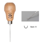 Gouge courbée 1 mm - Micro outils de sculpteur avec manche en bois ergonomique