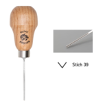 Ciseau droit 1,5 mm - Micro outils de sculpteur avec manche en bois ergonomique