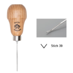 Ciseau courbé 1,5 mm - Micro outils de sculpteur avec manche en bois ergonomique