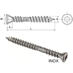 Vis pour terrasse tete fraisée bombée 6 lobes double flet 5x50 boîte de 200.