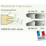 Jeu de 2 couteaux profilés Profils
Doucine de 7mm supérieur
Le Ravageur