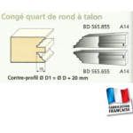 Jeu de 2 couteaux profilés Contre-profils
Congé 1/4 rond à talon supérieur
Le Ravageur
