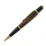 Mécanisme stylo bille diamètre 10,5mm modèle Nadège - Doré + chromé noir.