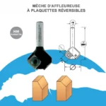 Mèche d’affleureuse 30° à plaquettes réversibles Leman Ø 26 mm – Queue de 8 mm