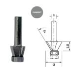 Mèche d’affleureuse diamant Leman avec roulement Ø 12,7 mm 90° – Queue de 8 mm