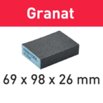 Éponge de ponçage Festool Granat 69x98x26 G60 x 6 pièces